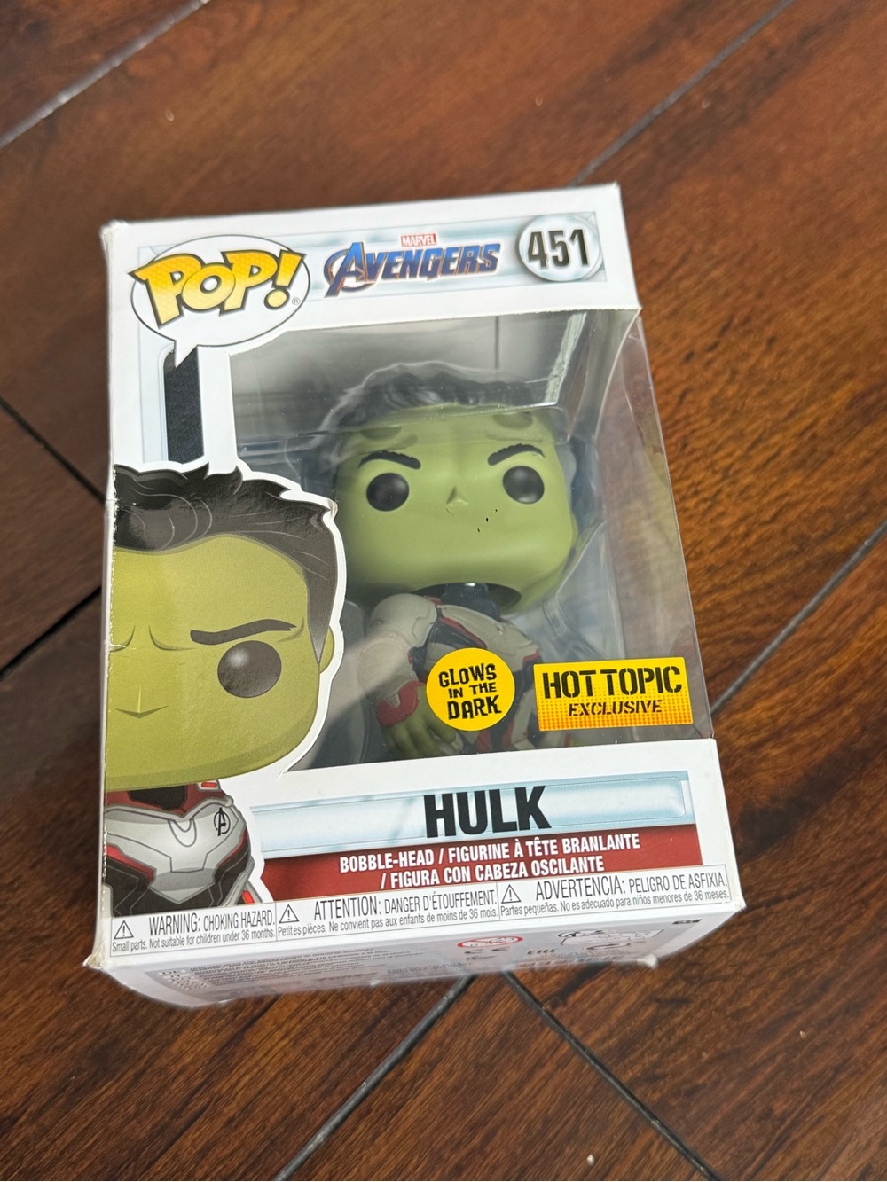 Funko Pop Endgame Avengers Hulk 451 Glow in the Dark